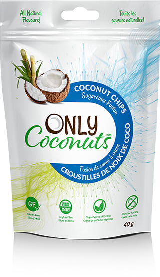 Only Coconuts gluten free, cholesterol free Sugarcane Fusion coconut chips 